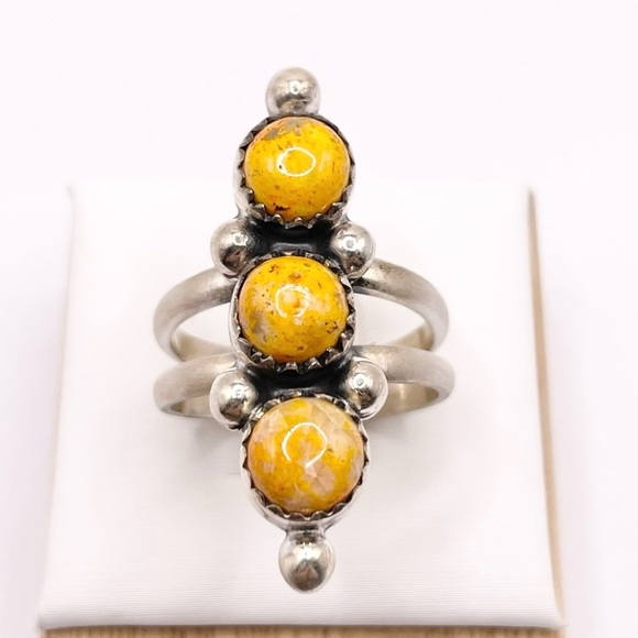 Jewelry - Size 7 Bumblebee Jasper 925 Sterling Silver Solid ring